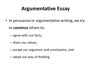 Help with writing an argumentative essay
